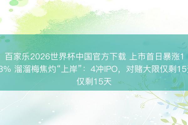 百家乐2026世界杯中国官方下载 上市首日暴涨193% 溜溜梅焦灼“上岸”：4冲IPO，对赌大限仅剩15天
